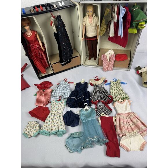 Huge Vtg 1960s Barbie Ken Dolls Lot Clothes Accessories Double Case - Picture 9 of 16